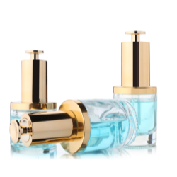 Glass Bottle with Metalized T-shaped Push-button Pipette Cap